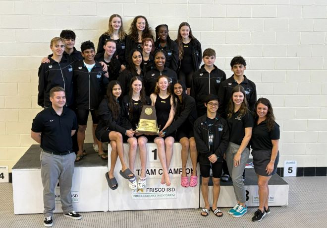 Panther Creek Girls Swim and Dive Team Wins District 7-4A Title